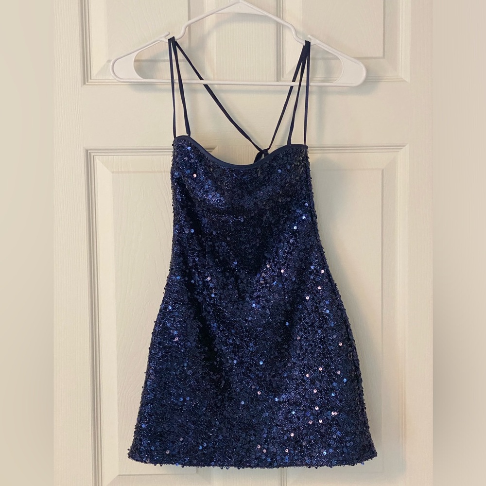 Strappy Sequin Mini Dress XS